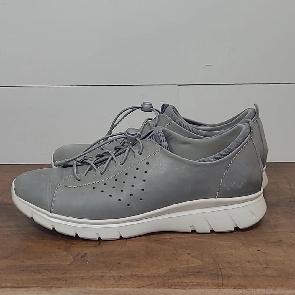 Samuel Hubbard Flight 707 Grey Leather Walking Shoe Sneakers Women's sz 9.5